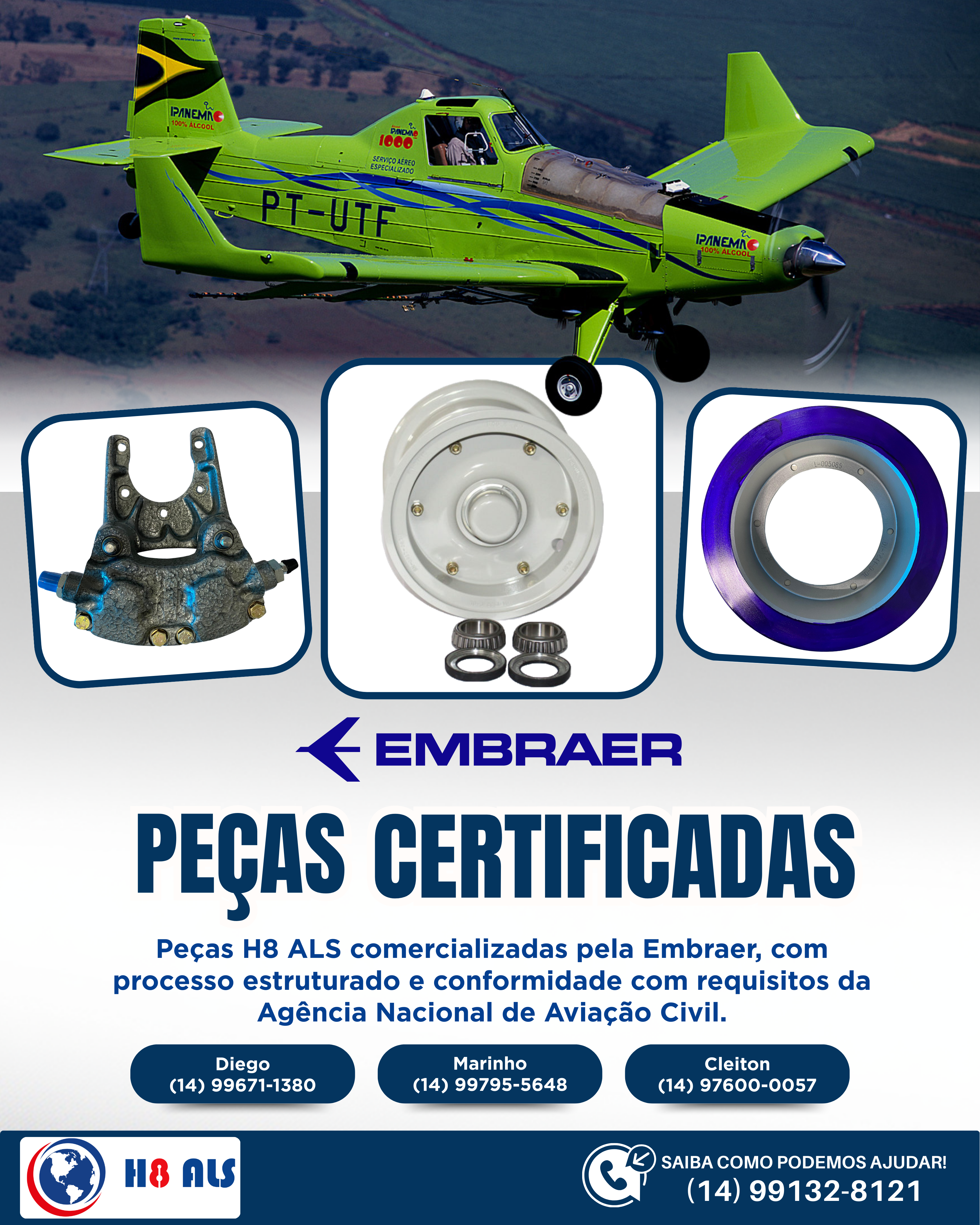 PEÇAS CERTIFICADAS PARA O SISTEMA DE RODA E FREIO H8 ALS