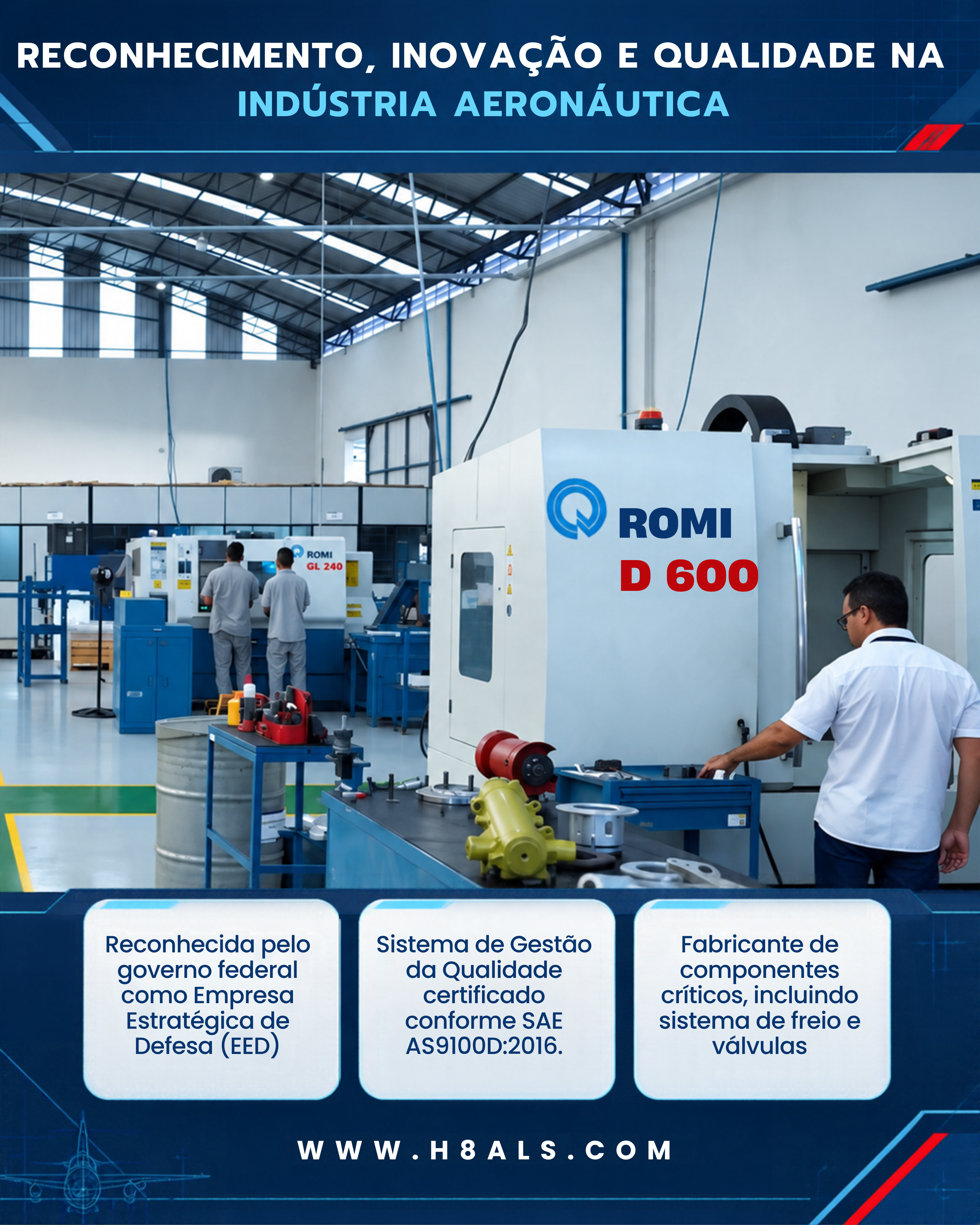 H8 ALS | EXCELÊNCIA E INOVAÇÃO PARA A INDÚSTRIA AERONÁUTICA E DE DEFESA