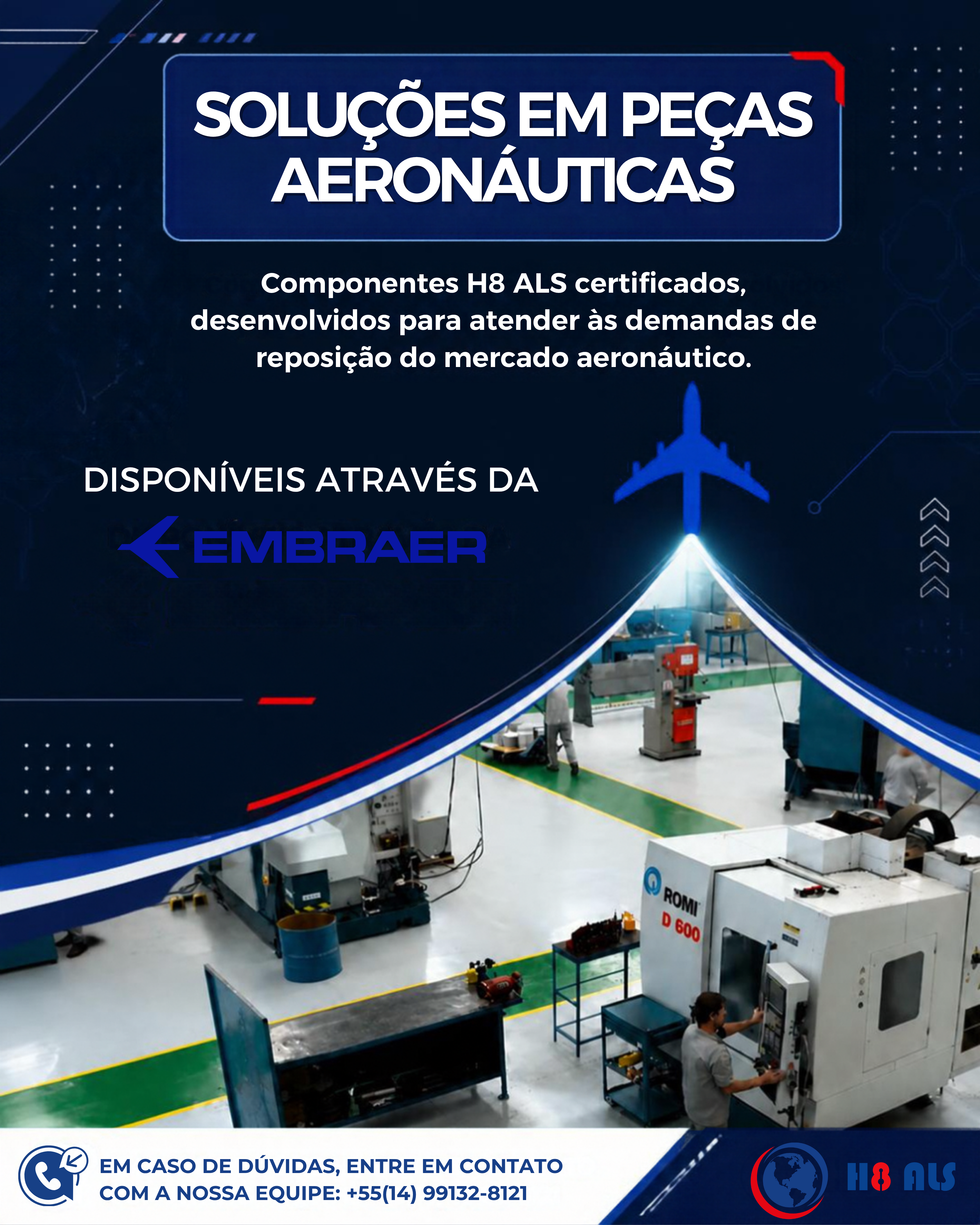 H8 ALS: CERTIFICAÇÃO, RASTREABILIDADE E QUALIDADE QUE ATENDEM AOS PADRÕES DA INDÚSTRIA AERONÁUTICA.
